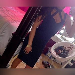 Black Midi Choker Dress